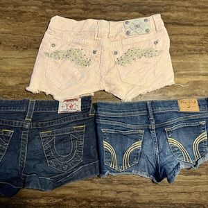 Shorts bundle size 26 true religion, miss me, Hollister